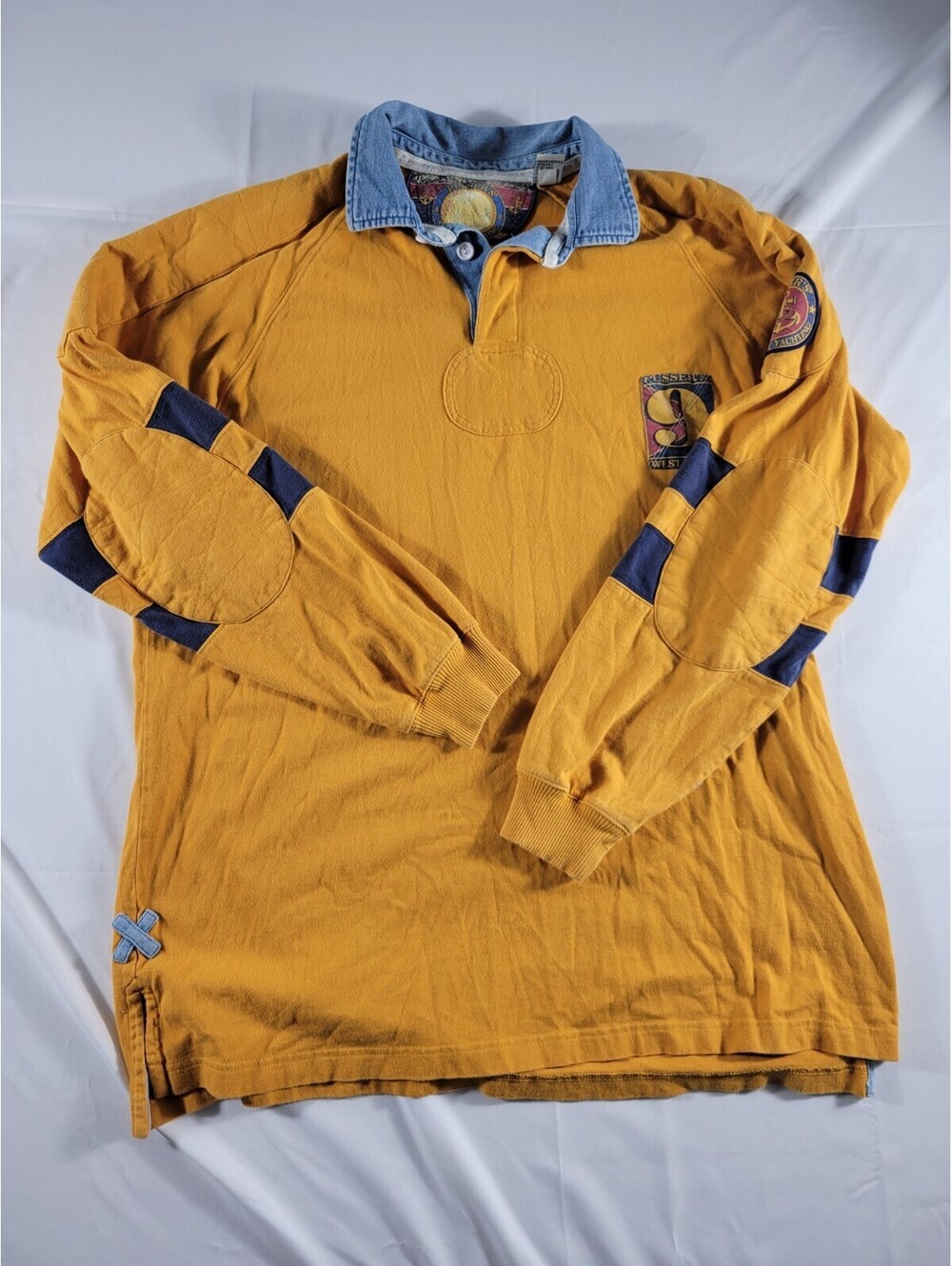 Pussers West Indies Pullover Mens Navy Blue Nautical Vintage Size L Graphic